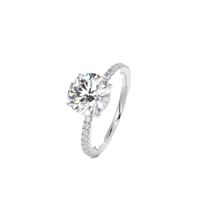 Vintage Wedding Diamond Ring -Sterling Sliver