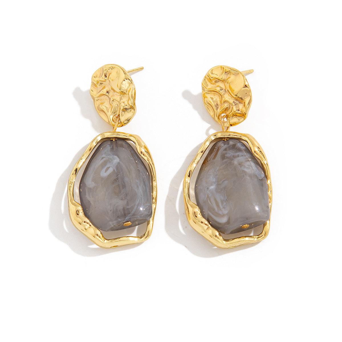 Square Pearl Earrings -Glod-Customization