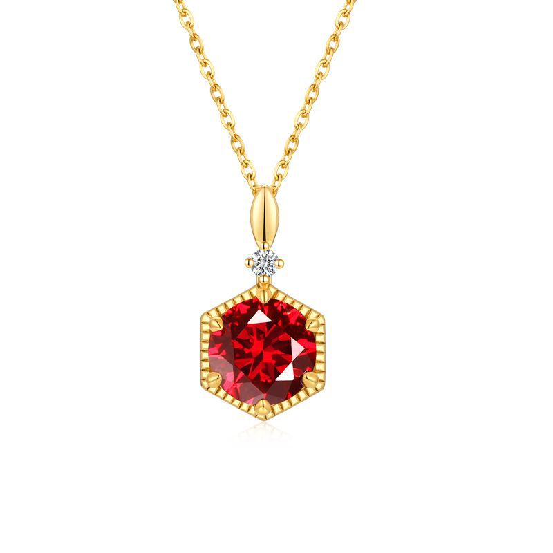 Ruby Pendant Necklace -Gold-Customization
