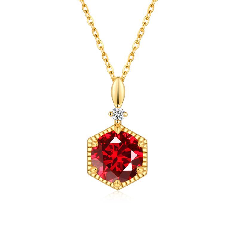 Ruby Pendant Necklace -Gold-Customization