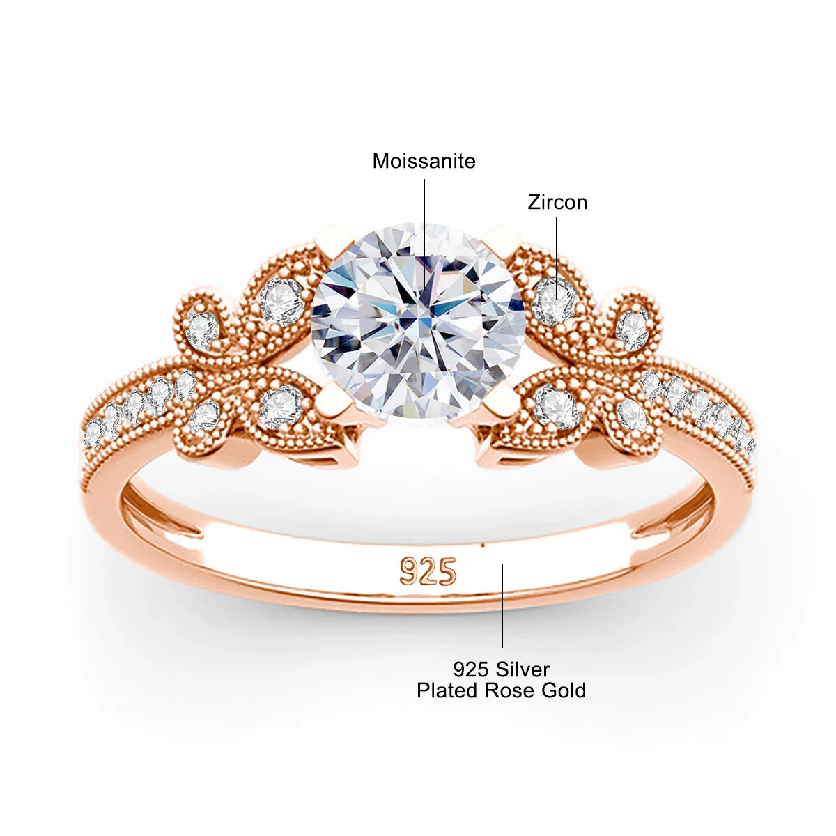 Butterfly Diamond Ring -Rose Gold-Customization