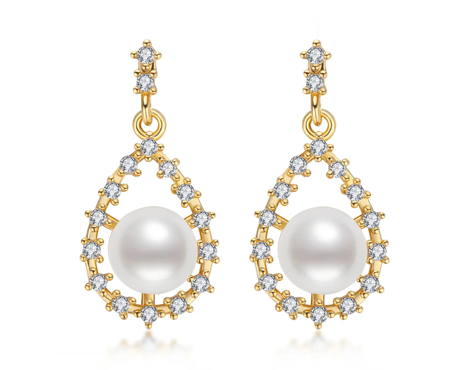 Hollow Pearl Earrings -Gold-Customization