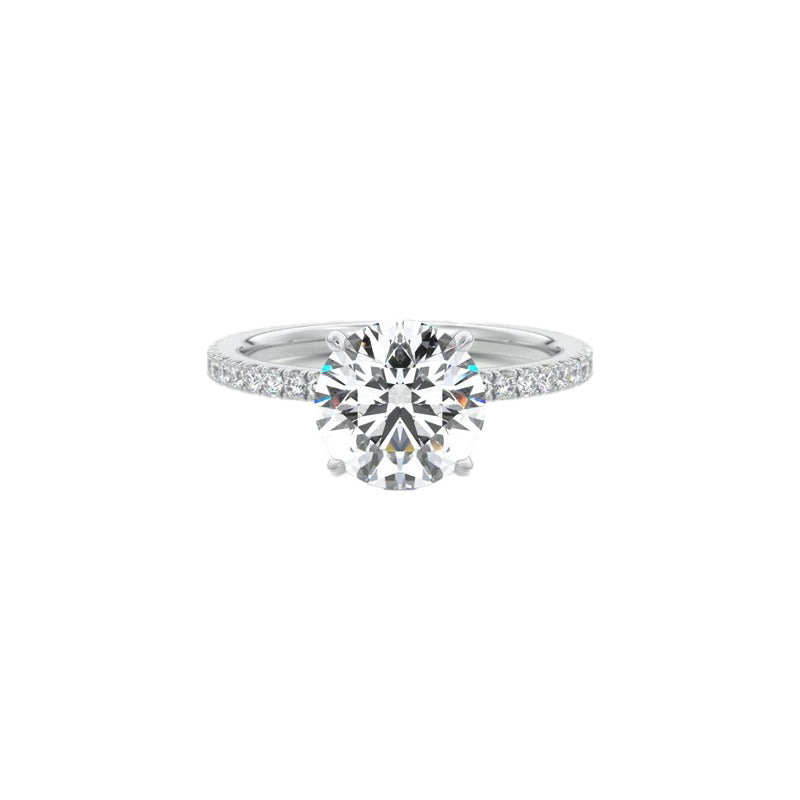 Vintage Wedding Diamond Ring -Sterling Sliver