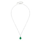 Water Drop Emerald Necklace -Streling Silver