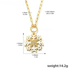 Christmas Snowflake Necklace -Gold