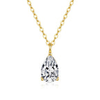 Pear Shaped Pendant Diamond Necklace -Gold