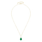 Water Drop Emerald Necklace -Streling Silver