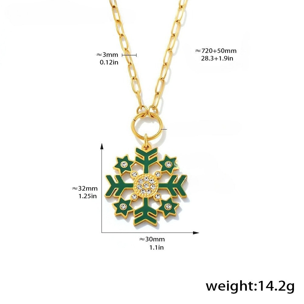 Christmas Snowflake Necklace -Gold