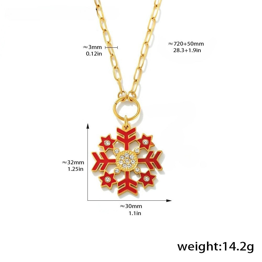 Christmas Snowflake Necklace -Gold