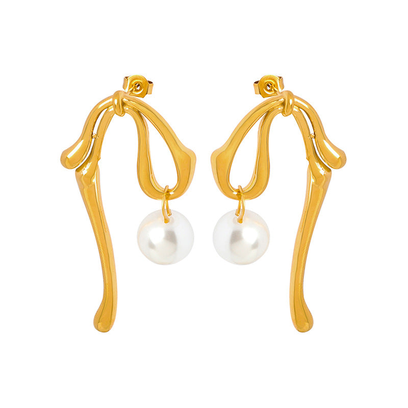 Earrings Geometric Glass -Gold-Customization