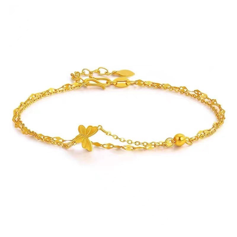 Double-layer Butterfly Bracelet -Gold