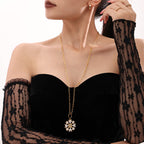 Christmas Snowflake Necklace -Gold