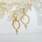 Chinese Hollow Snake Earrings -Gold-Customization