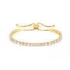 Round Square Tennis Bracelets -Gold-Customization