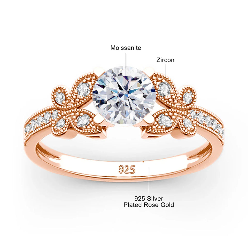 Butterfly Diamond Ring -Rose Gold