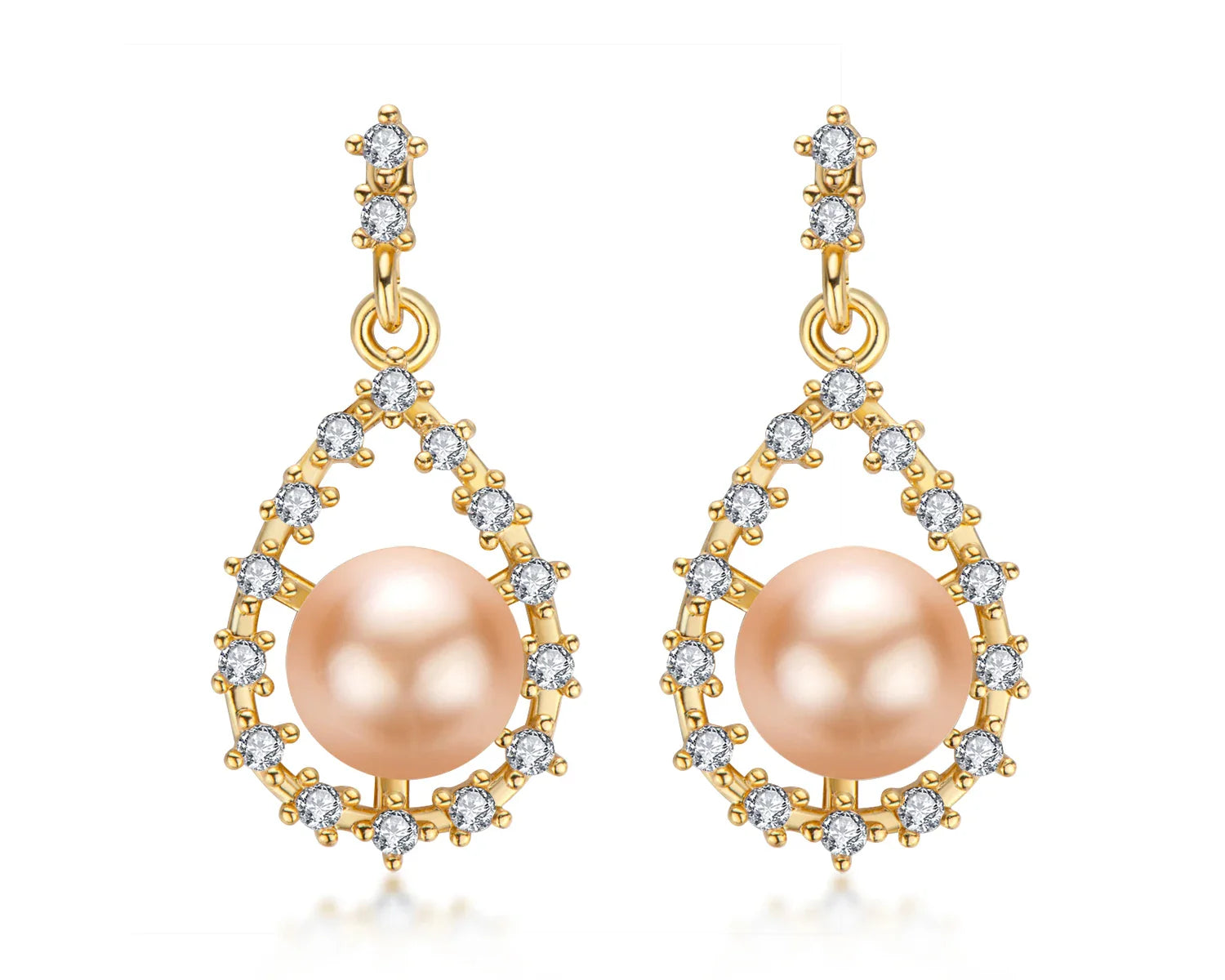 Hollow Pearl Earrings -Gold-Customization