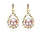 Hollow Pearl Earrings -Gold
