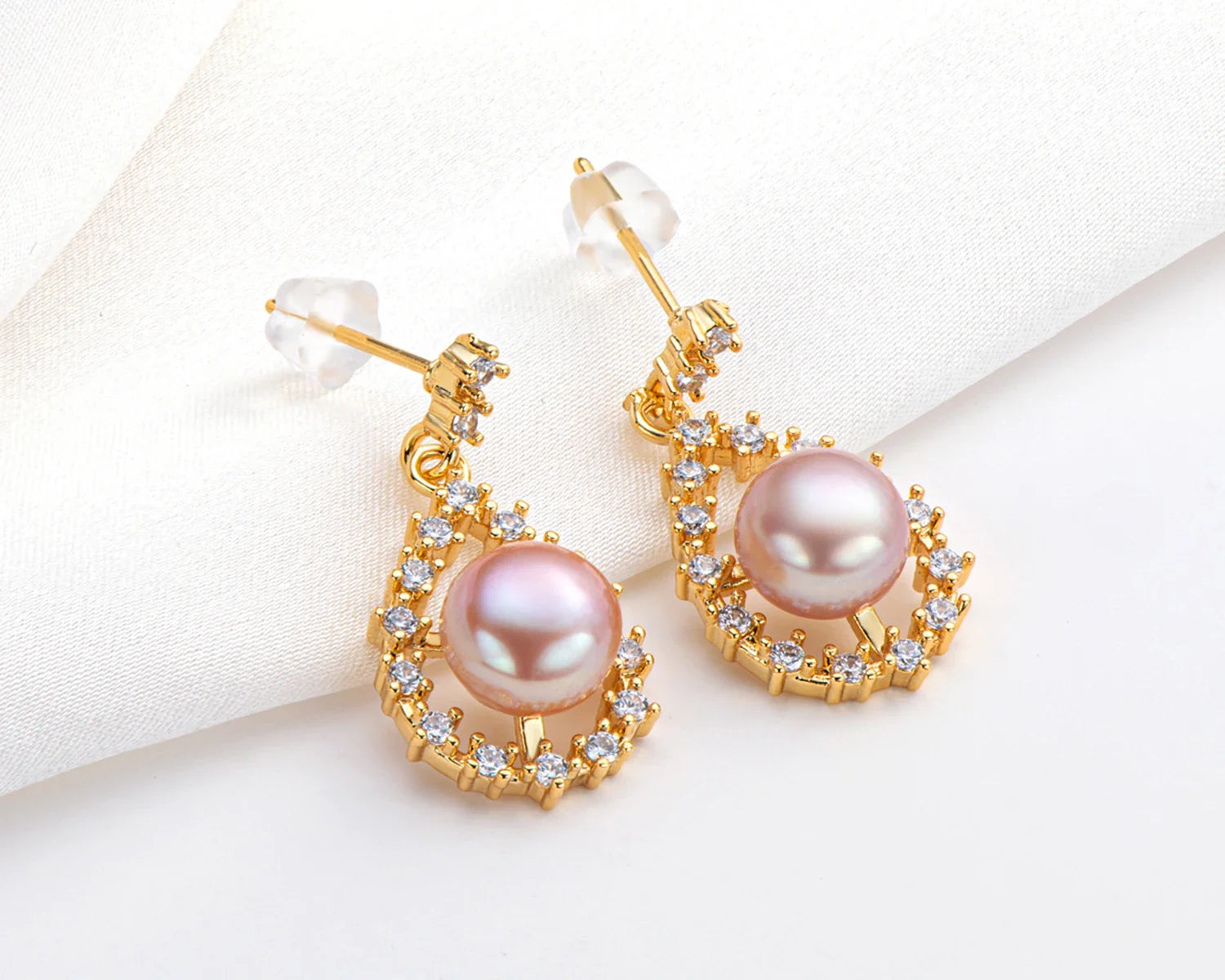 Hollow Pearl Earrings -Gold-Customization