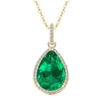 Water Drop Emerald Necklace -Streling Silver-Customization