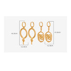 Chinese Hollow Snake Earrings -Gold-Customization