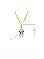 Pear Shaped Pendant Diamond Necklace -Gold-Customization