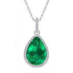 Water Drop Emerald Necklace -Streling Silver-Customization